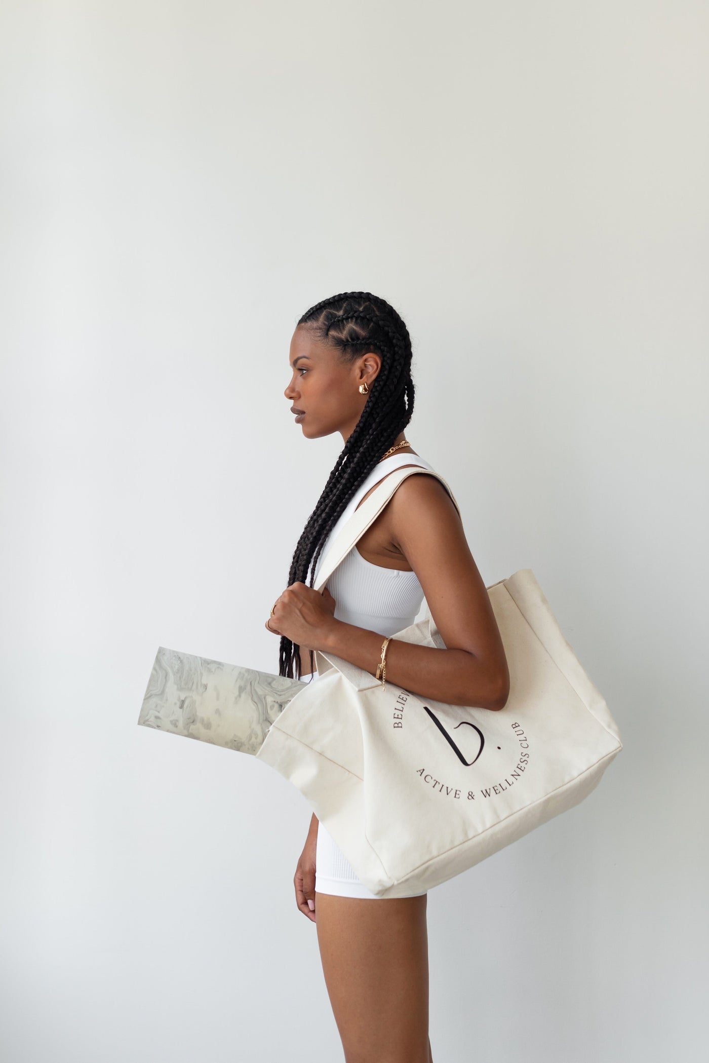 Active Tote in Cream & Black-Accessories-Shop Sustainable Recycled Yoga Leggings Women's Clothing On-line Barcelona Believe Athletics Sustainable Recycled Yoga Clothes