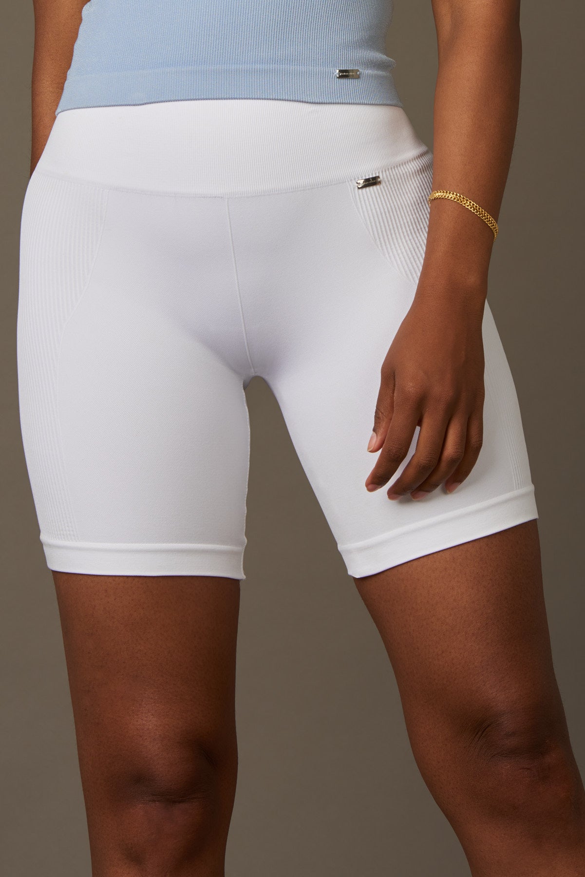 Bliss Biker in White-Bikers-Shop Clothing Sustainable Recycled Yoga Leggings Women On-line Barcelona Believe Athletics Sustainable Recycled Yoga Clothes