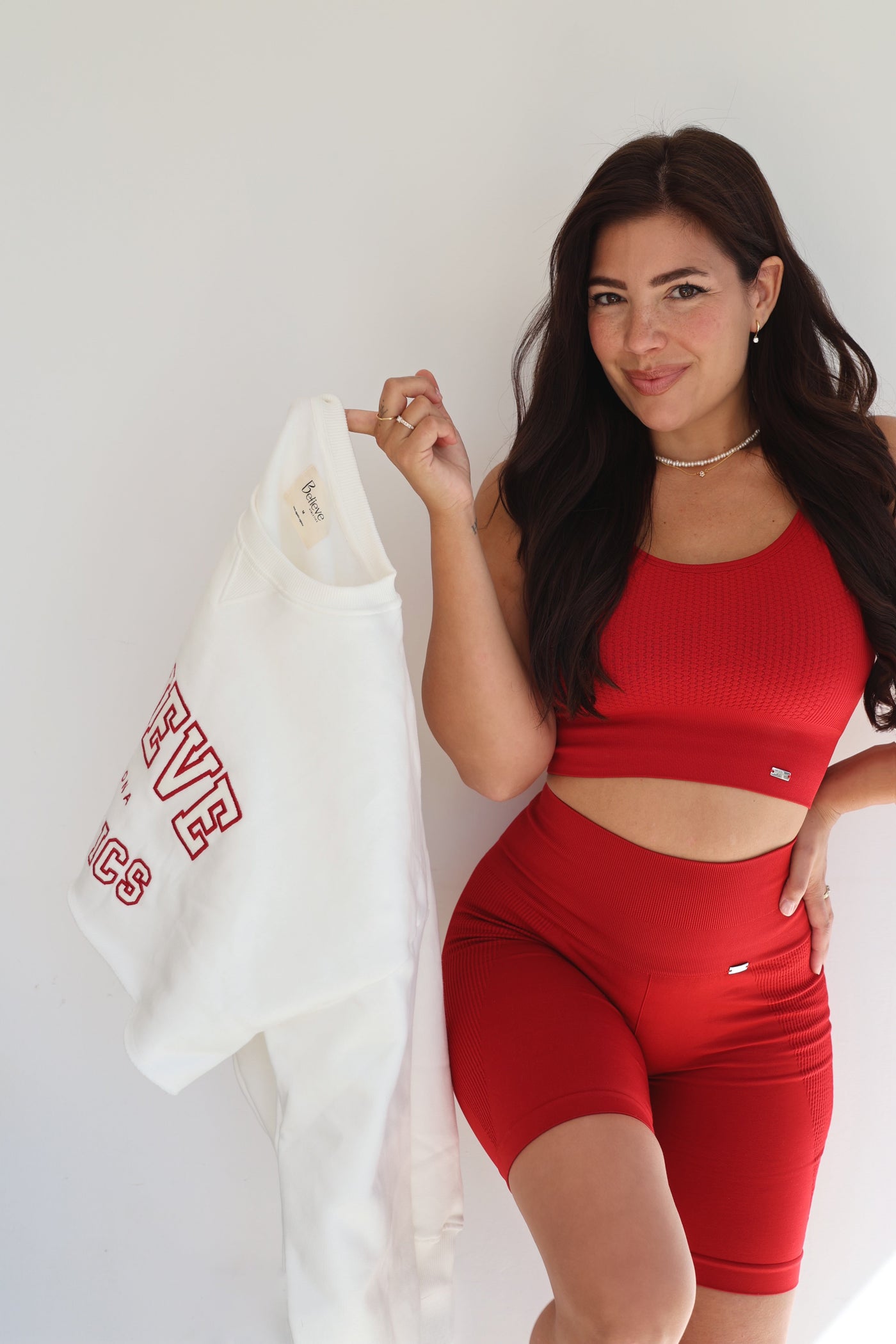 Bliss Biker en Rouge-Bikers-Shop Clothing Sustainable Recycled Yoga Leggings Women On-line Barcelona Believe Athletics Sustainable Recycled Yoga Clothes