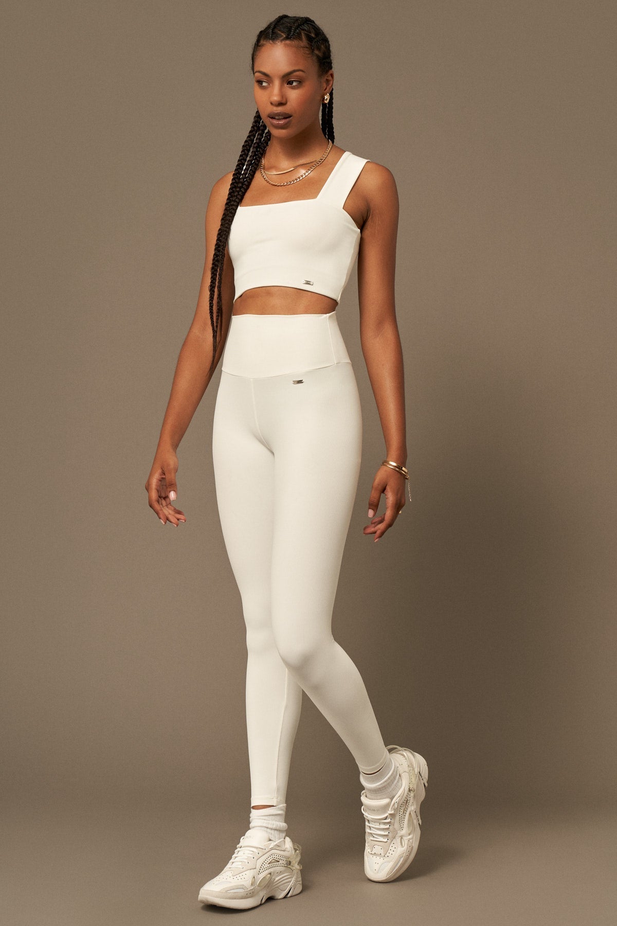 Daily Legging in Pearl White-Long Leggings-Store Clothing Sustainable Recycled Yoga Leggings Women On-line Barcelona Believe Athletics Sustainable Recycled Yoga Clothes