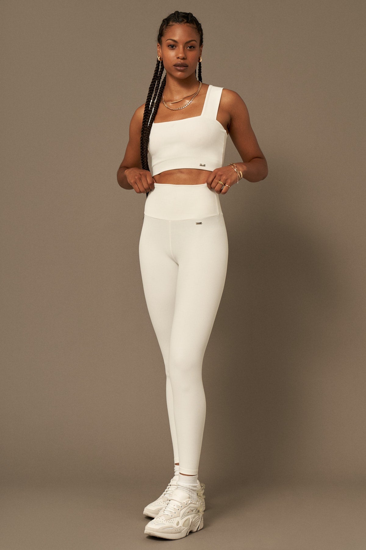 Daily Legging in Pearl White-Long Leggings-Store Clothing Sustainable Recycled Yoga Leggings Women's On-line Barcelona Believe Athletics Sustainable Recycled Yoga Clothes