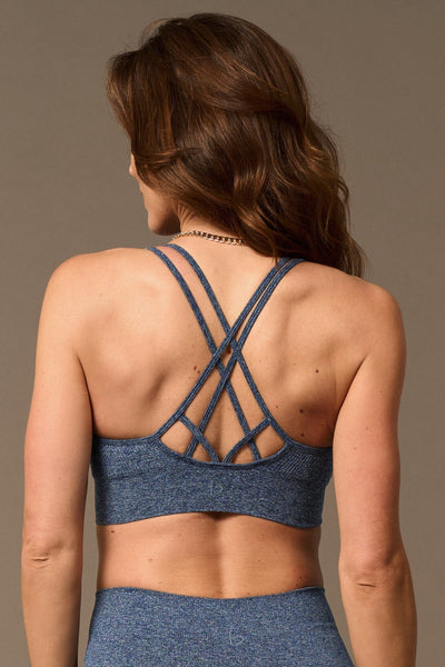 Earth Bra Navy Marbled-Bras-Shop Clothing Sustainable Recycled Yoga Leggings Women's On-line Barcelona Believe Athletics Sustainable Recycled Yoga Clothes