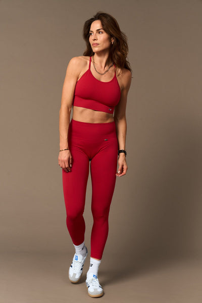 Flow Legging Red-Long Leggings-Store Clothing Sustainable Recycled Yoga Leggings Women's On-line Barcelona Believe Athletics Sustainable Recycled Yoga Clothes