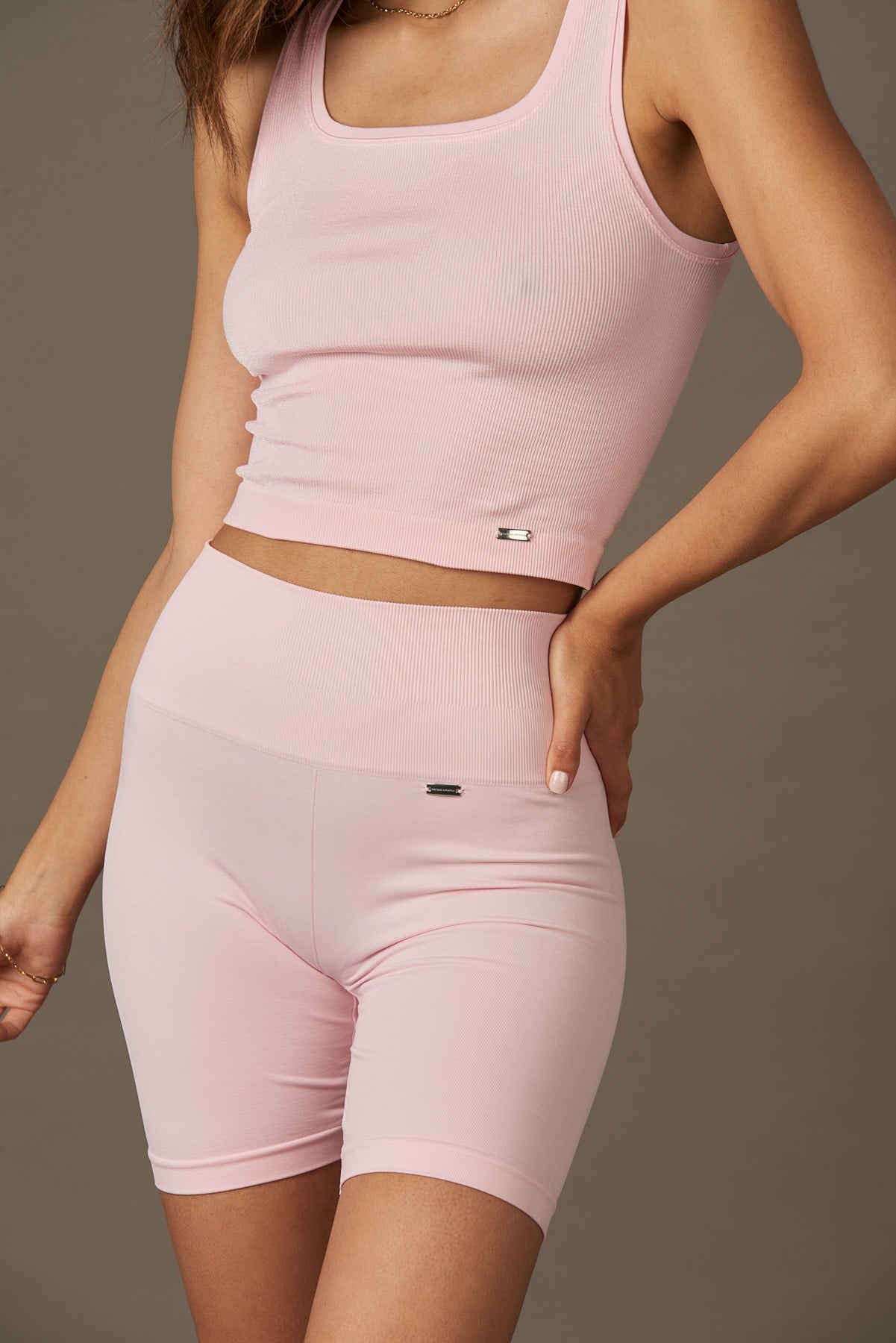 Gleam Top in Ice Pink-Tops-Shop Clothing Sustainable Recycled Yoga Leggings Women On-line Barcelona Believe Athletics Sustainable Recycled Yoga Clothes