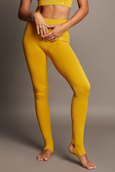 Karma Legging 2.0 in Mustard-Long Leggings-Shop Sustainable Recycled Yoga Leggings Women's Clothing On-line Barcelona Believe Athletics Sustainable Recycled Yoga Clothes