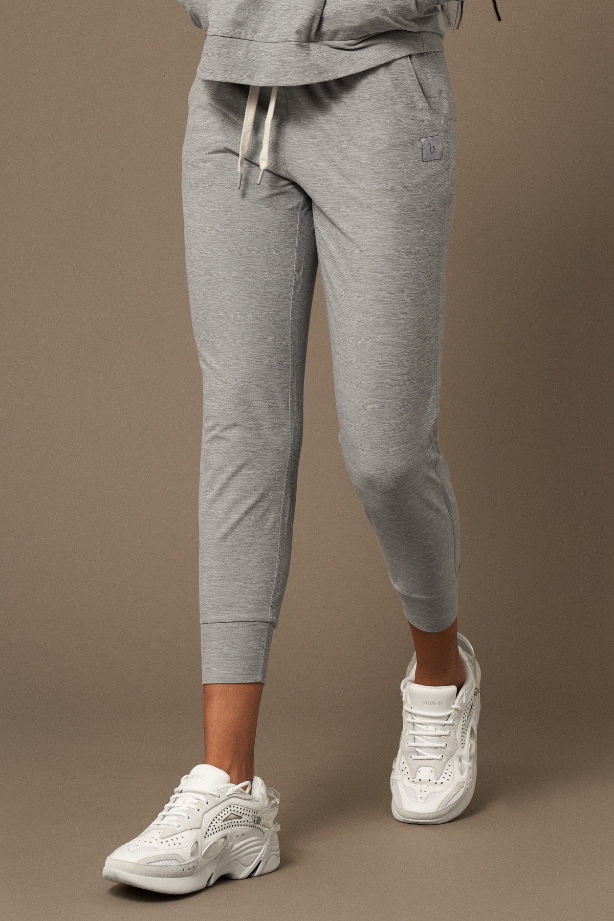 Lounge Jogger in Grey Melange-Joggers-Shop Sustainable Recycled Yoga Leggings Women's Clothing On-line Barcelona Believe Athletics Sustainable Recycled Yoga Clothes